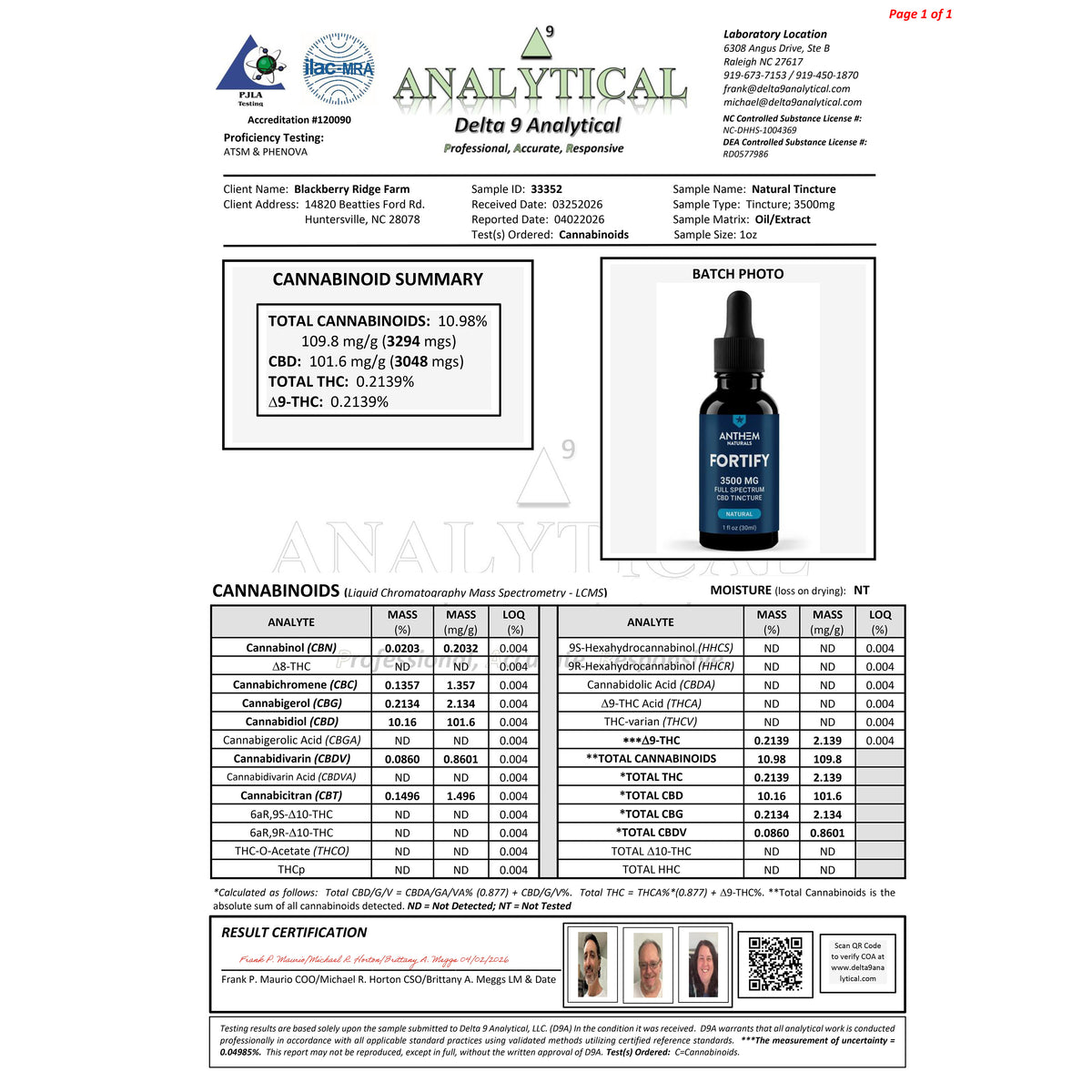 FORTIFY: 3500mg Full Spectrum CBD Tincture